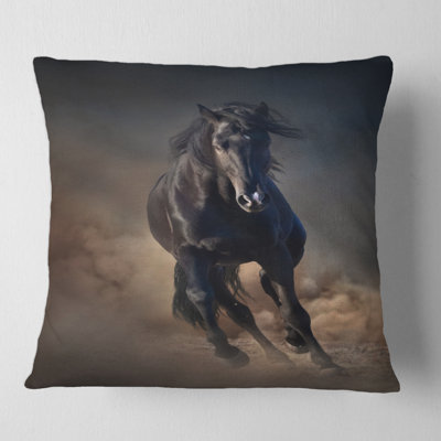 Portrait of Thoroughbred Nonius Stallion Horse I Square Pillow Cover & Insert