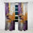 Gold Purple Abstract Fractal III - Fractals Velvet Blackout Abstract Curtain - 1 Panel-107824037
