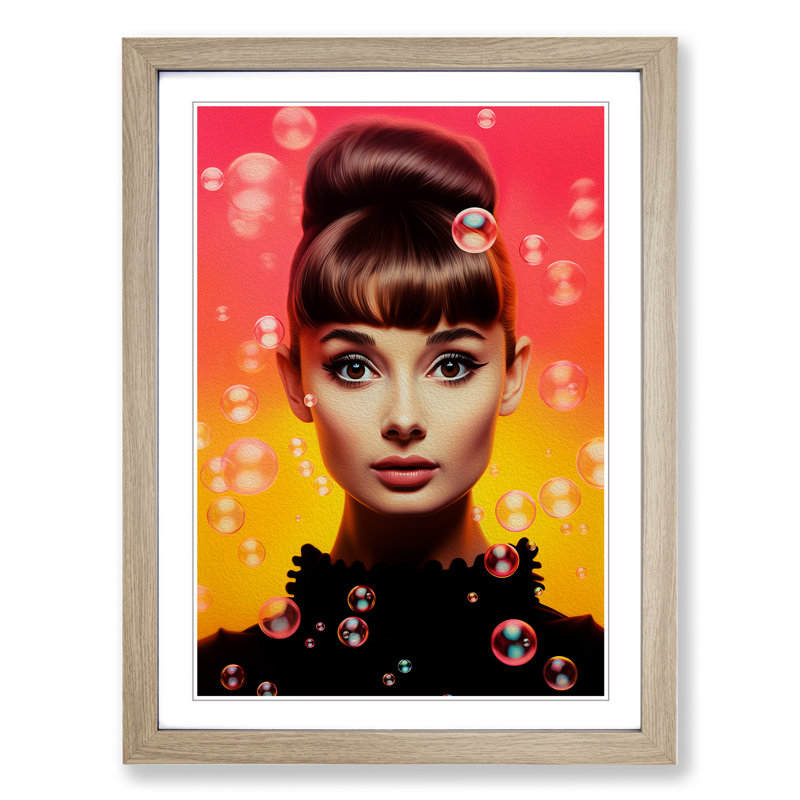 Single Picture Frame Print on Wood, 64cm H x 46cm W, Oak Framed