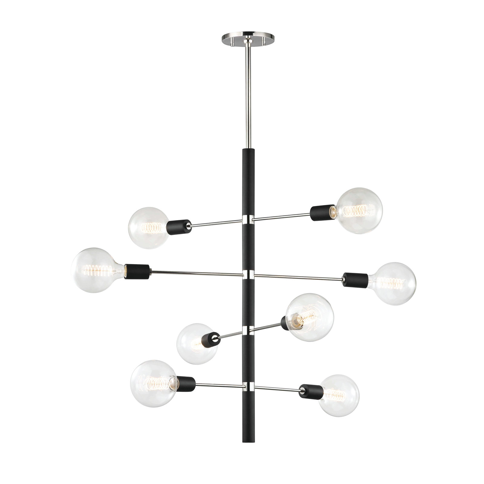 Christopher 8 - Light Metal Sputnik Chandelier, Polished Nickel