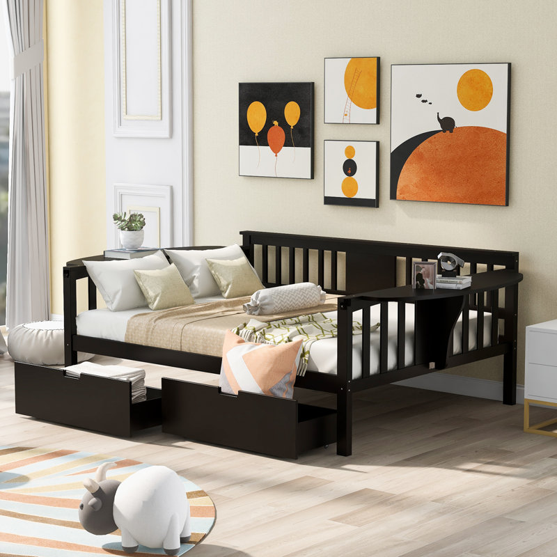 Rashann Daybed with Drawers, Espresso, Full / Double