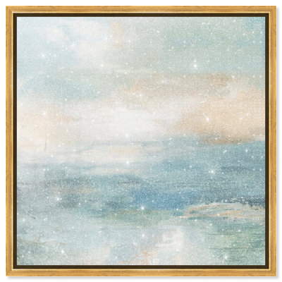Turquoise Echoes II Canvas Abstract Print by Oliver Gal, Black Frame, 12 x 12
