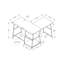 Bureau en L en forme de L pour bureau à domicile efficace, l 48 po, stratifié blanc et métal, avec rangement amélioré