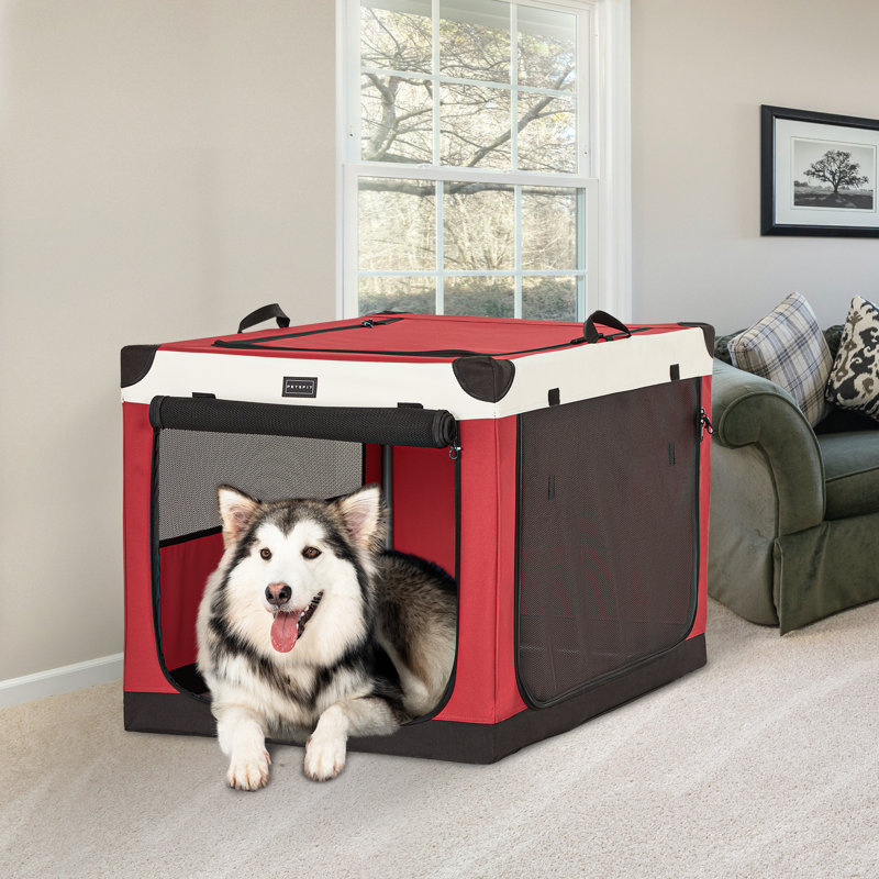 Caisse pour chien pliante Tucker Murphy Pet ™ 26 po, rose, Grand (H 25 po x l 25 po x P 39,5 po)