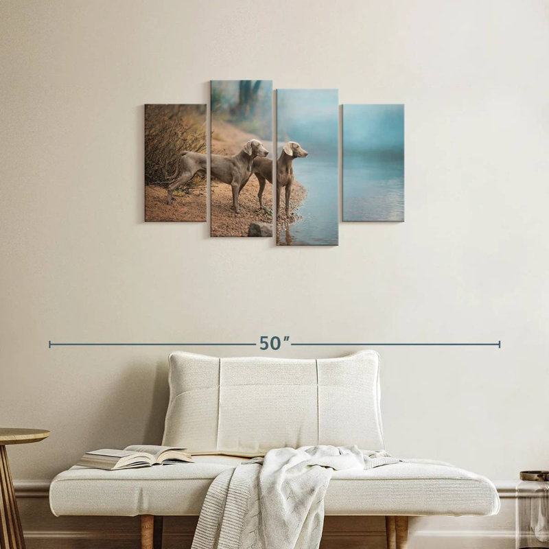 Weimaraner Dogs, 22" H x 36" W