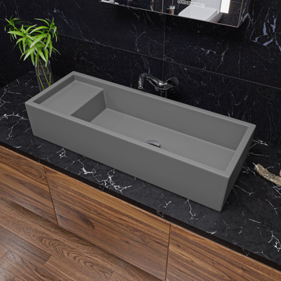 Alfi Brand 14.6'' Fireclay Rectangular Bathroom Sink