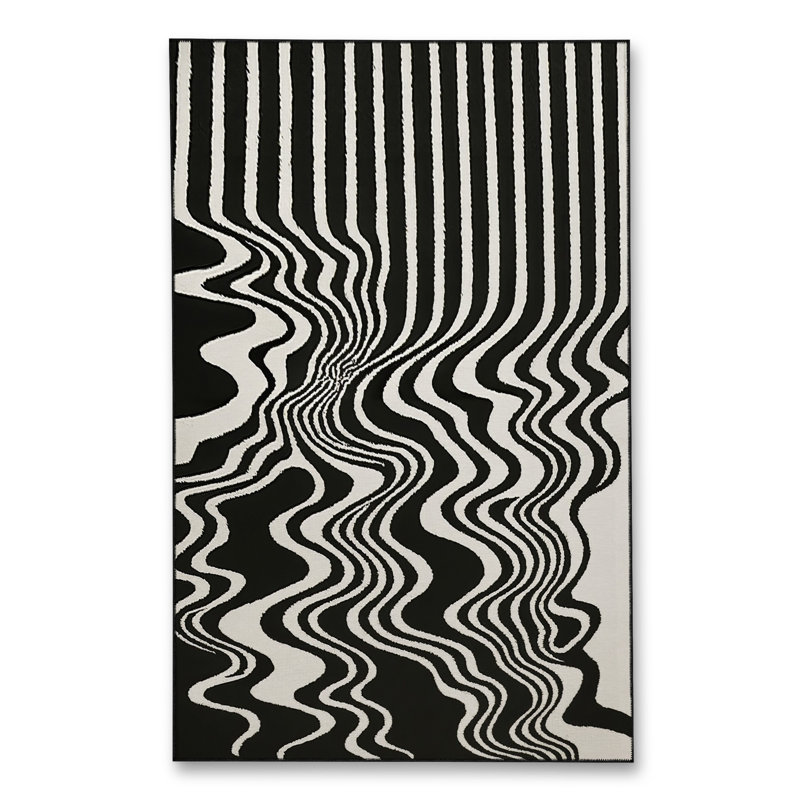 Tapis beige tissé à rayures Mosso, 3'11" x 5'11"