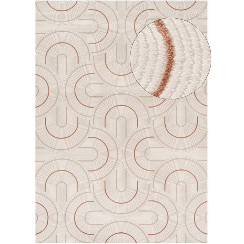 Carmel Modern Arc Cream/Terra Area Rug, Rectangle 120 x 170 cm