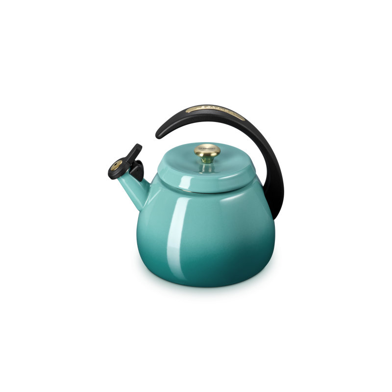 Le Creuset Enamel-On-Steel Cloche Kettle With Gold Knob, 2.2 Qt.- Bleu Riviera