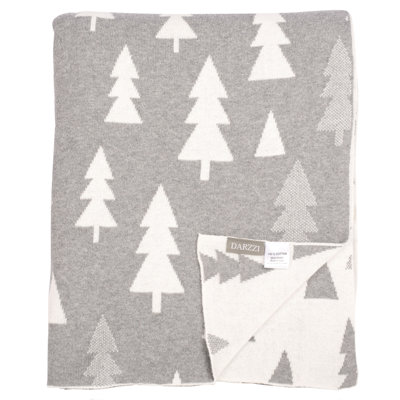 Pine Tree Knitted Throw Blanket
