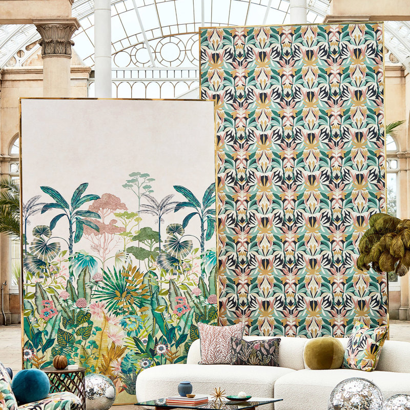 Melora 10.05m x 52cm Wallpaper Roll, Positano/Succulent/ Gold
