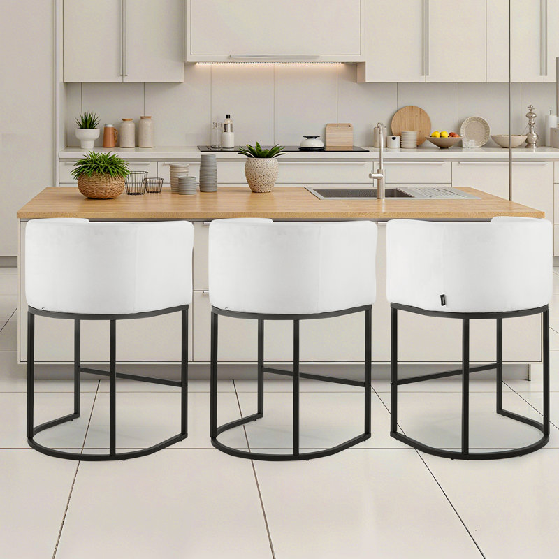 25 in Bar Stool Counter Height Barstool Backrest Kitchen Chair