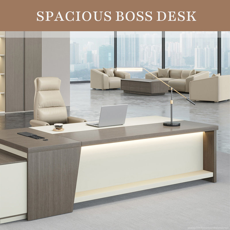Bureau de direction en L avec serrure numérique et système de gestion des câbles, H 29,9 po x l 78,7 po x P 63 po