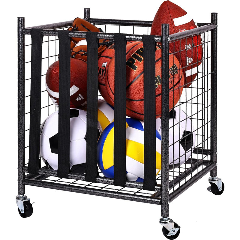 Multiple Styles Black Metal Storage Rack，With Rolling Wheels ，Baskets ，Hooks