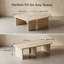 Ensemble de 2 tables basses modulaires en travertin, ensemble de tables gigognes en forme de L, table d'angle séparable pour les petits espaces et le salon