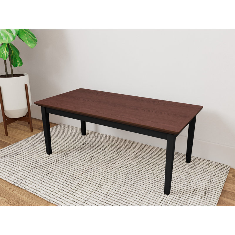 Table basse en acier Lenox, Noir, Noyer cacao