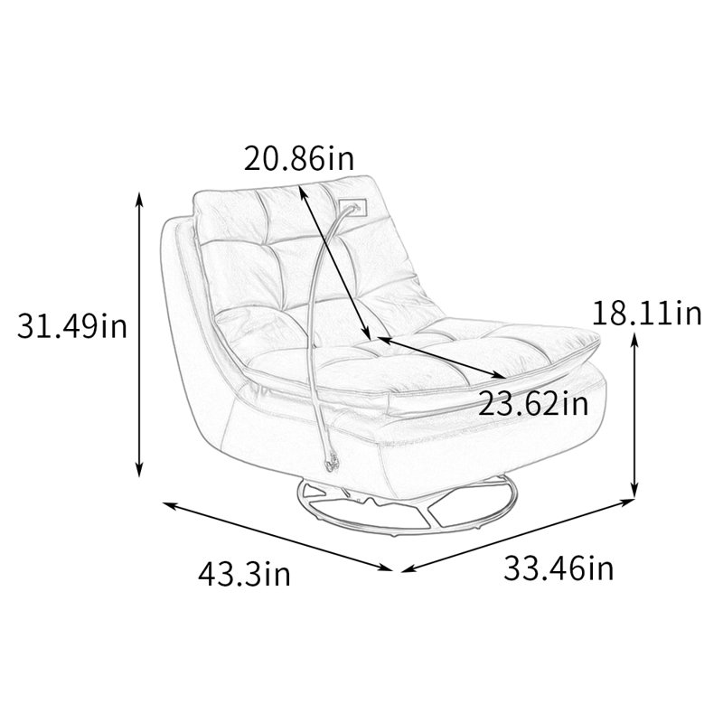 Fauteuils inclinables rotatifs modernes à 360 ° avec support pour téléphone, Gris