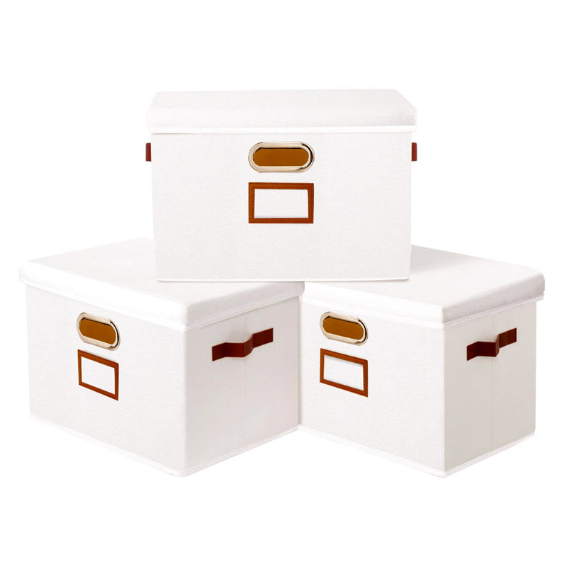Ebern Designs Decorative Bin, White, 25 cm H x 38 cm W x 25 cm D