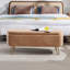 Banc de rangement avec repose-pieds à l'extrémité du lit, banc d'entrée rembourré-302842110-302842108