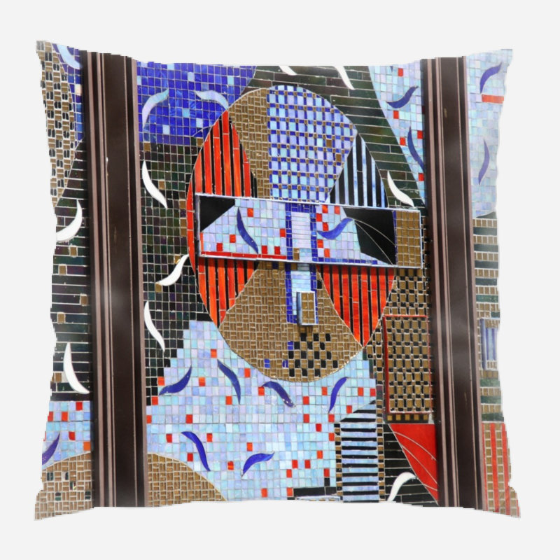 Geometric Microsuede Reversible Throw Pillow