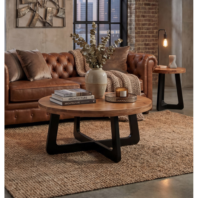Round Solid Wood Coffee Table