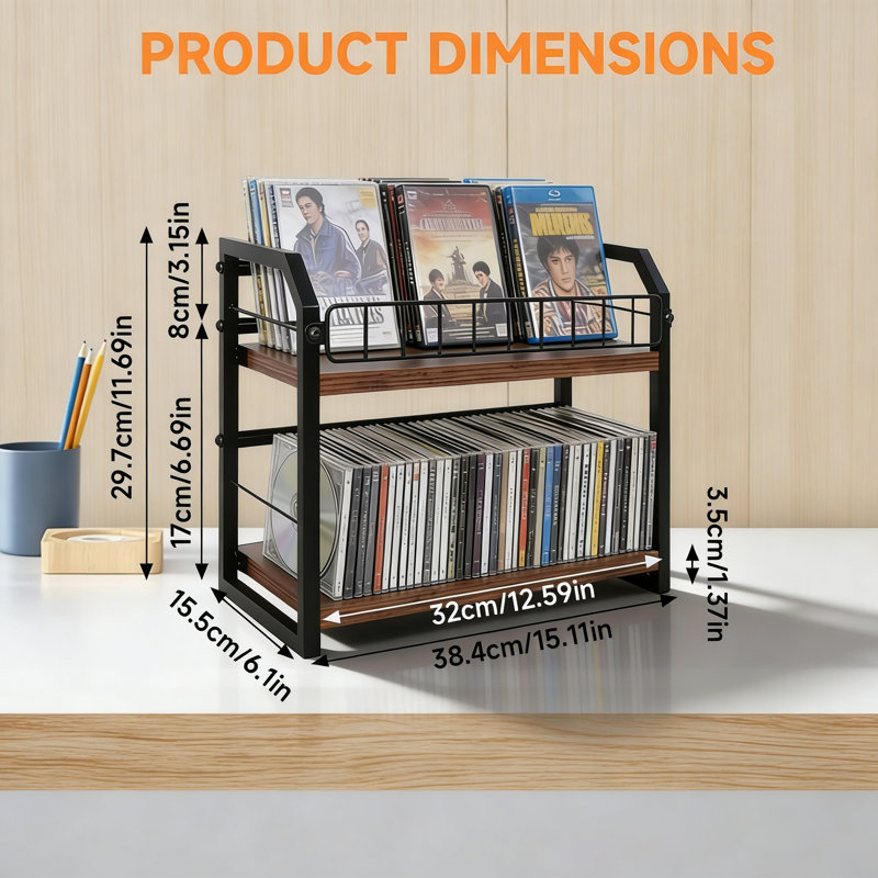 Manufactured Wood,Metal 29.7cm H Media Shelves