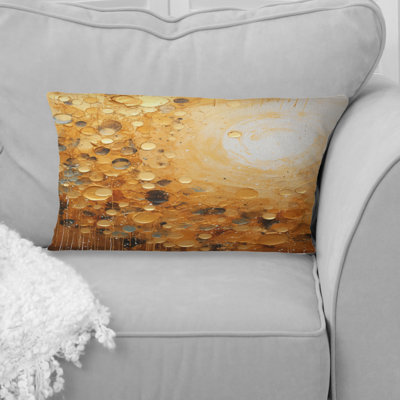 Gold White Golden Gleam - Abstract Collages Printed Throw Pillow
