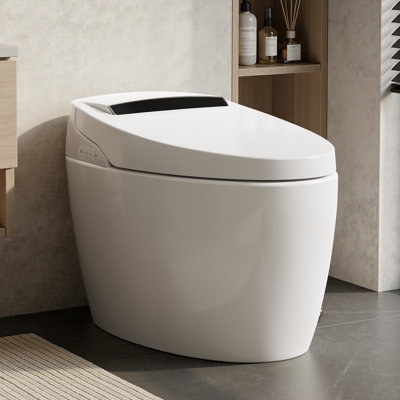 Toilette intelligente BCANHome avec couvercle à ouverture / fermeture automatique, hauteur confortable 17,6 po ADA, chasse d'eau à jet siphon 1000, siège chauffant à fermeture en douceur, veilleuse, sans bidet