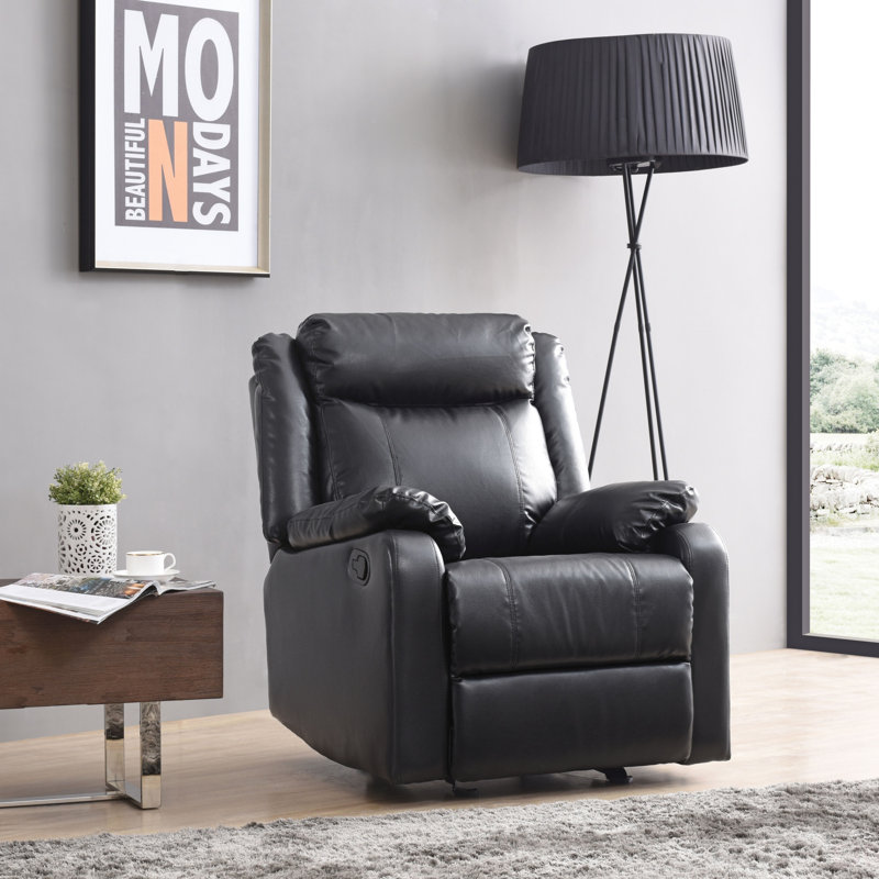Contemporary Recliner Chair, Black