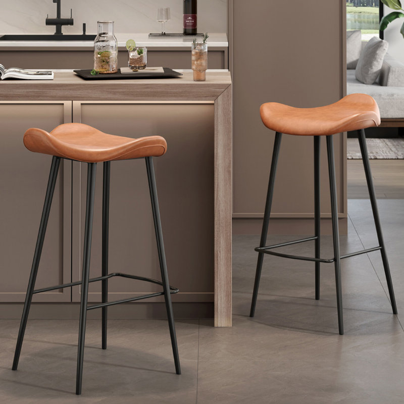 Chaise d'appoint orange à dossier bas (ensemble de 2), Orange, 2, 29.53"