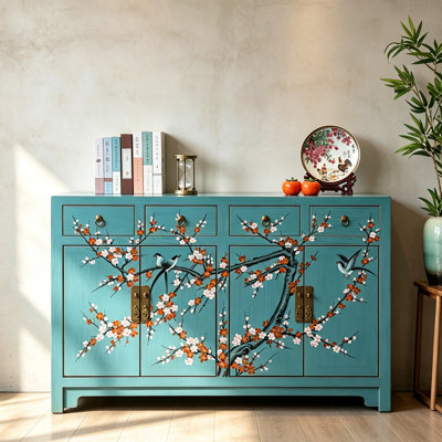 Nouvelle armoire d'entrée peinte à la main de style chinois