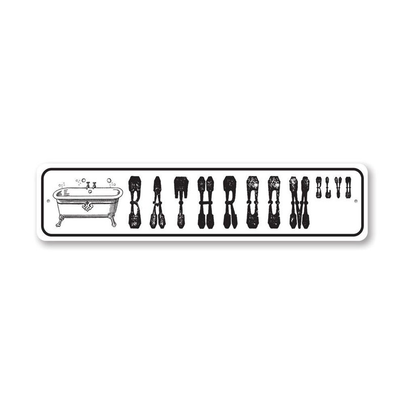 Plaque de salle de bain en aluminium, H 6 po x l 24 po x P 0,06 po