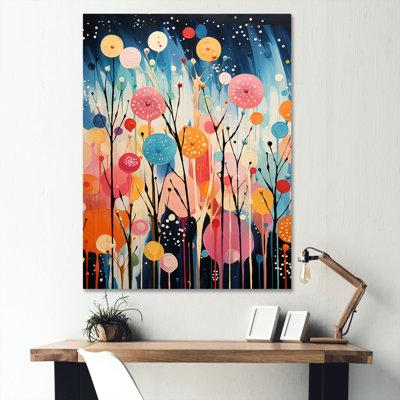 Art abstrait sur toile coloré, contrastes colorés du milieu du siècle III