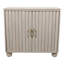 Armoire décorative décorative en bois avec dessus en travertin et portes cannelées - Petite armoire de rangement moderne pour espaces d'entrée étroits - 33 po, blanc