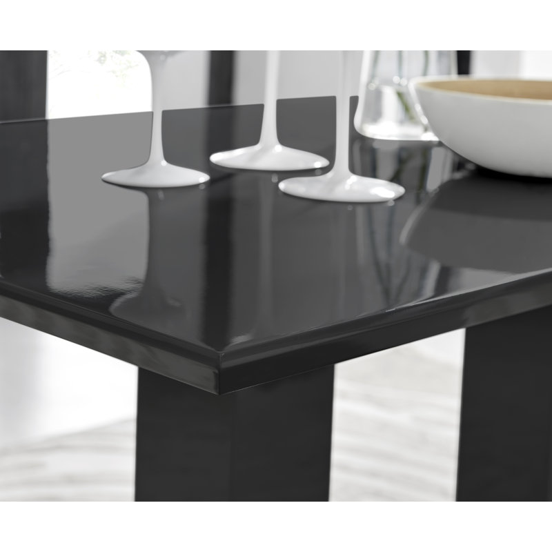 Ensemble de table de salle à manger Eubanks, Noir, Noir