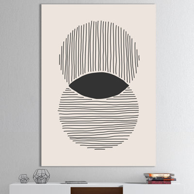Minimal Geometric Lines and Circle II - Impression sur toile tendue