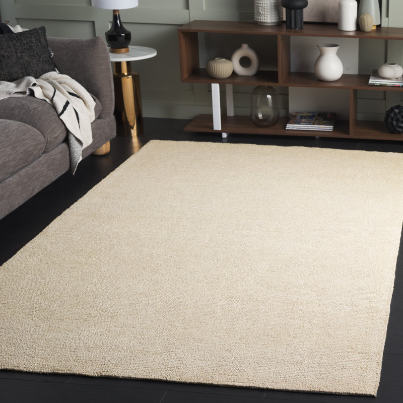 Tapis ivoire en coton jute touffeté à la main Metie, Rectangle 4 pi x 6 pi