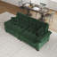 Canapé moderne plissé en chenille verte de 94 pouces à trois places, équipé d'un support à ressorts durable et de coussins en mousse épaisse et dense.-83135819