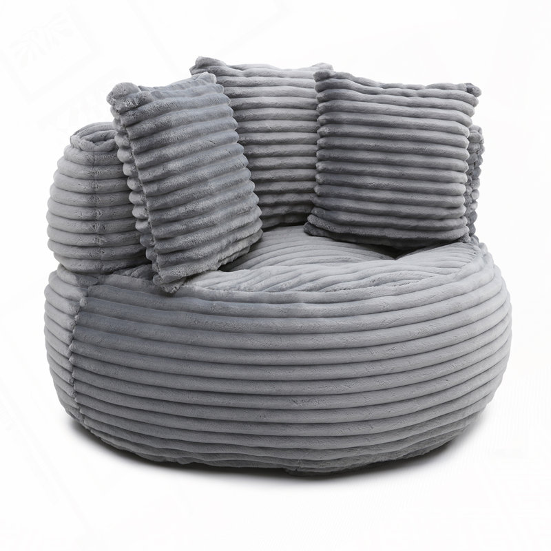 Fauteuil à billes en velours côtelé, Gris