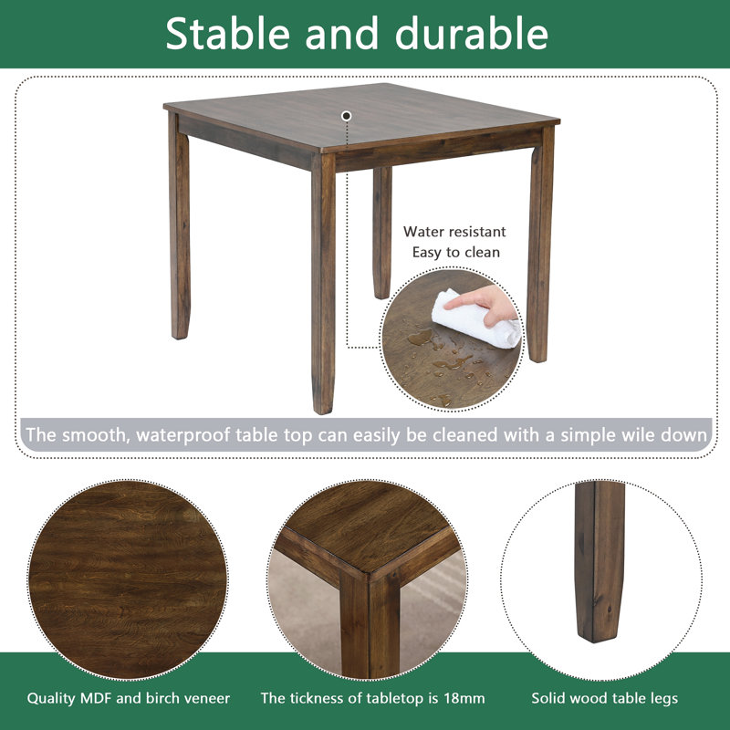 Ensemble de table de salle à manger 5 pièces en bois avec 4 chaises, ensemble de table à manger pour 4 personnes, ensemble de table à manger moderne pour 4 personnes