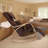 Recliner Rocking Chair with 6 Massage Modes, 5-Position Recline | Walnut Brown | Cotton Fabric