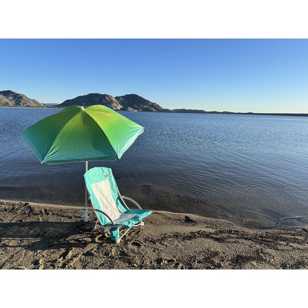 High Back Beach Chair with Umbrella, Cooler, Cup Holder & Carry Bag, Heavy Duty Outdoor (1 Pack, Yellow) MUKE Fabric 
