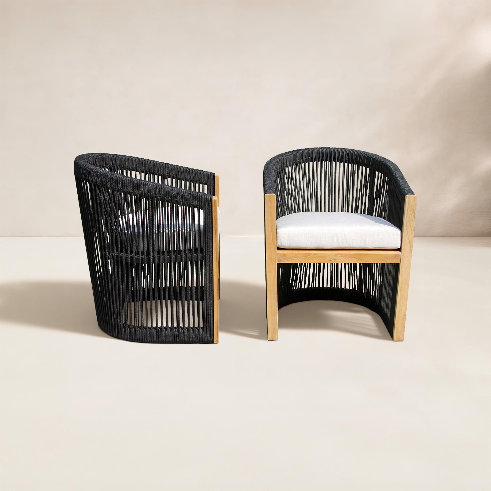 Aniston Teak Outdoor Dining Chair with Sunbrella Cushions