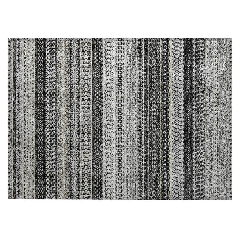 Striped Indoor / Outdoor Rug, Rectangle 1'8" x 2'6"