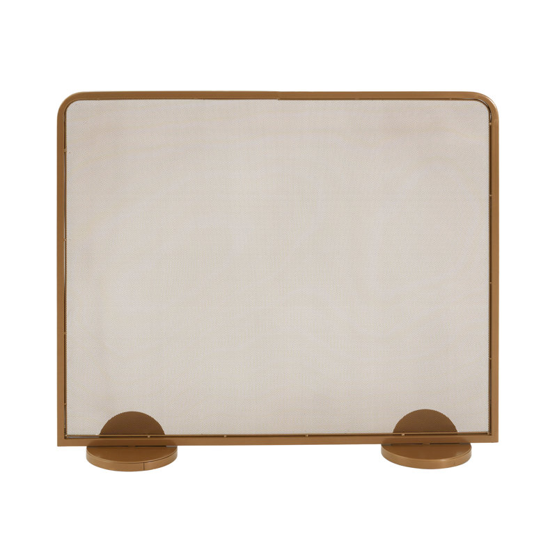 Erick 1 Panel Iron Fireplace Screen, Gold