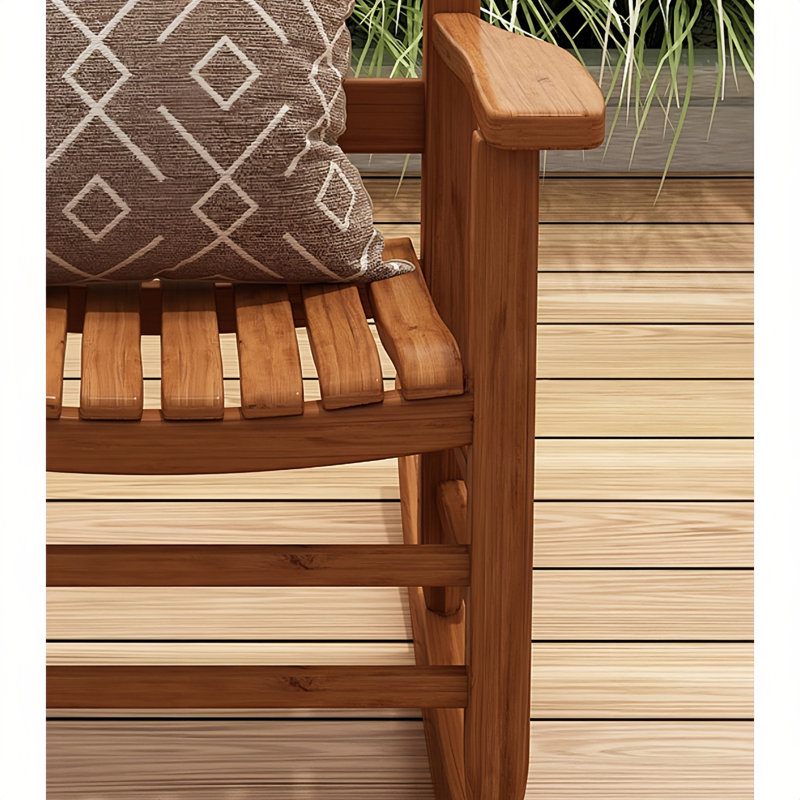 Chaise berçante moderne en bois massif, Noyer