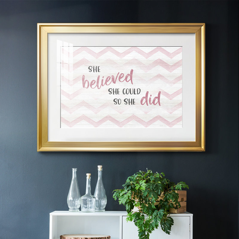 " Believed She Could ", 30" H x 44" W x 1.5" D, Gold