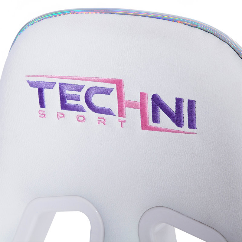 Techni Sport TS-42 Office-PC Gaming Chair, Pink/White, White