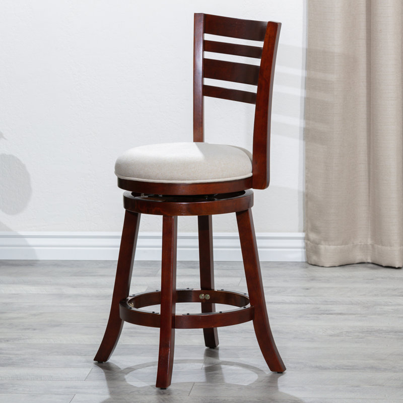 Tabouret de bar rotatif 40 po, Cerisier, Beige