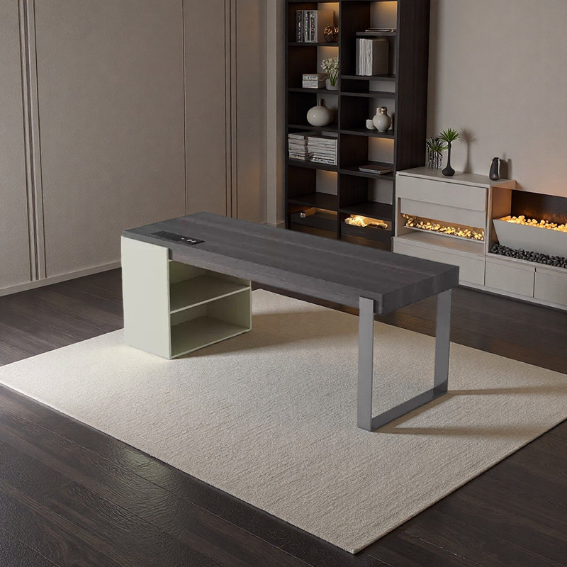 Bureau de qualité supérieure en placage de bois fumé, H 29,53 po x l 70,87 po x P 27,56 po